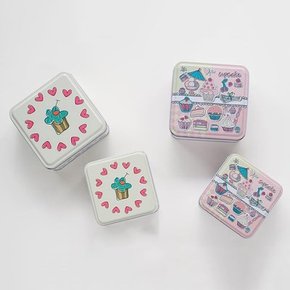 디저트 틴 정사각 박스 2p set (2color)