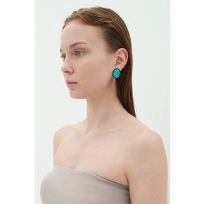 Cobalt Turquoise Mother of Pearl Earrings [Option-Earclip 귀찌]