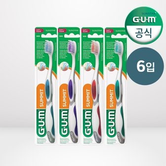 SUNSTAR GUM GUM 검 치과 써밋 플러스 부드러운 이중미세모 칫솔 505 6개입