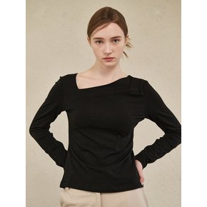 Unbalanced long Sleeve T-Shirts - Black