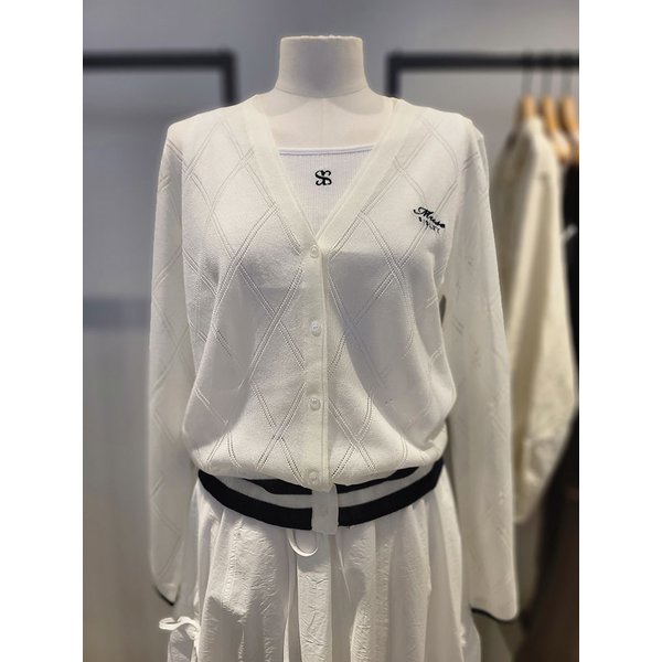 [여주점] 브이넥 다이아 스카시 니트 가디건(SAKCC4631)