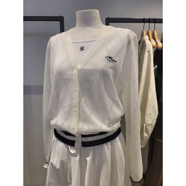 [여주점] 브이넥 다이아 스카시 니트 가디건(SAKCC4631)