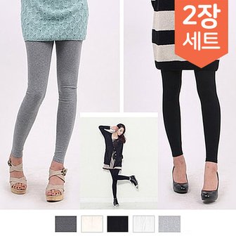 아이우먼 2종set 빅사이즈여성의류 스판 면 레깅스 1+1 세트