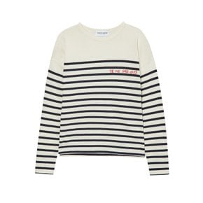 [MAISON LABICHE] 아이보리 스트라이프 면 긴팔티  CWTS3F174IV