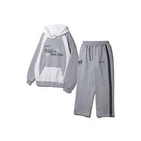 [SET] 앨빈클로 트룹스 배색 오버핏 후드티 러브락 트레이닝 트랙 팬츠 셋업