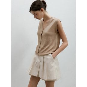 LINEN SLEEVELESS VEST_3COLOR