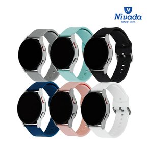 [NIVADA] 니바다 퀵릴리즈 갤럭시워치 스트랩 6종 실리콘밴드 6002 20mm(외경 40/41/42/44 호환가능) 갤럭시워치4 클래식 워치3 액티브1,2 기어