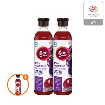 청정원 홍초 푸룬 900ml x 2개 + (증정)홍초 석류 500ml