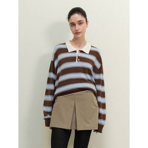 Wool Stripe loosefit knit - Brown