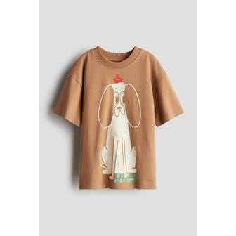 H&M 디자인 코튼 티셔츠 베이지/Bonjour Mon Ami 1248669003