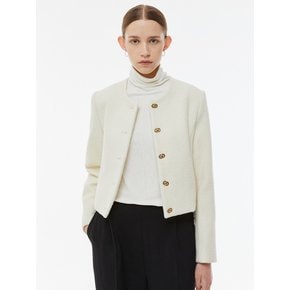 boucle tweed jacket_ivory