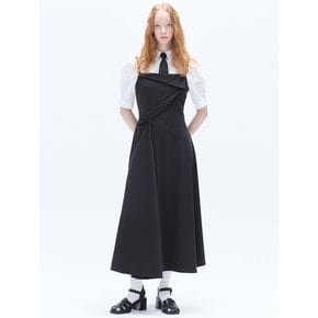 STRAP FLARE DRESS_BLACK