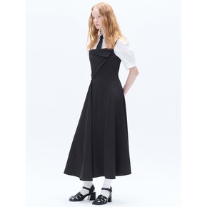 STRAP FLARE DRESS_BLACK