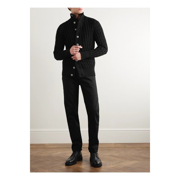 스타크 텍스처 버진 울 가디건 블랙 29419655931792261