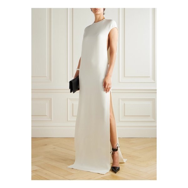 스트레치 실크 조젯 가운 화이트 46376663162910021