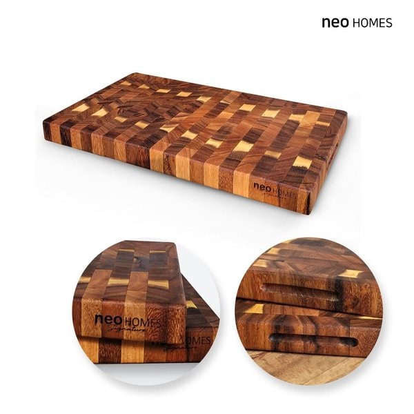 네오홈즈 시그니쳐 월넛우드 앤드그레인 나무도마 (대) 주방도마