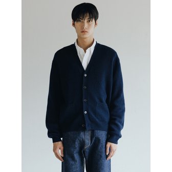 더웨더이즈어썸 Comfort Lambs Wool Cardigan (Navy)