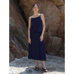 Back slit sleeveless_navy