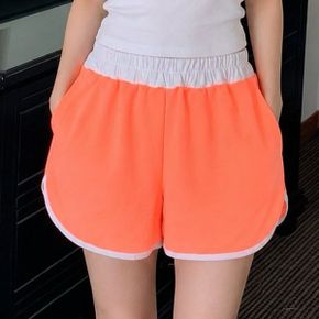 형광 네온 밴딩 숏팬츠 라빠배색 3부 컬러 반바지 츄리닝 돌핀팬츠_P430830148