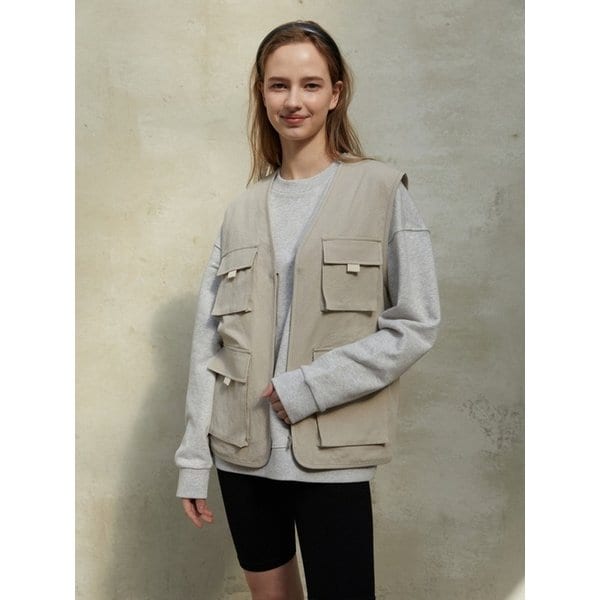 [리퍼브] UTILITY POCKET VEST BEIGE