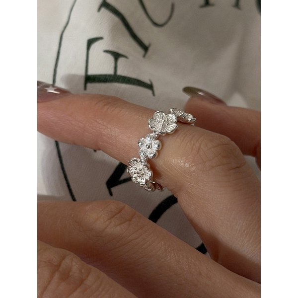 [925silver] Floral band ring