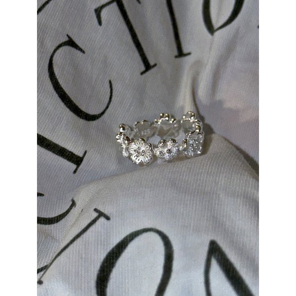 [925silver] Floral band ring