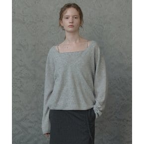 Wool cashmere V neck knit set [TIFA05SW06]_Light Gray