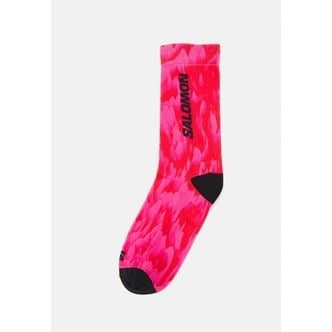 살로몬 4832248 Salomon CREAMY LAVA CREW UNI - Socks knockout pink/high risk red 93252397