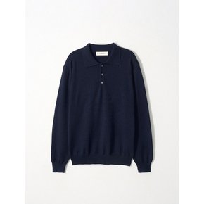 Essential Button collar Knit_Navy