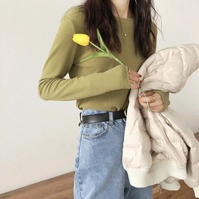 여성 봄가을 베이직 라운드넥 긴팔티 5컬러 (9751856A)
