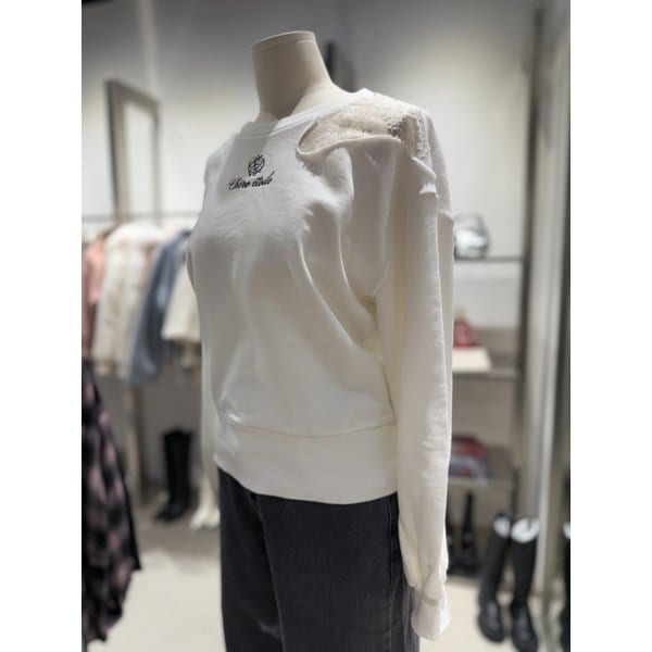 [여주점] 레이스 배색 스웻셔츠 ES1JT100