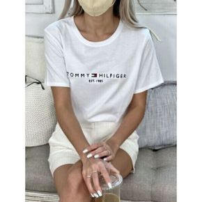 여성 New 시그니처 로고 코튼 라운드넥 반팔 티셔츠