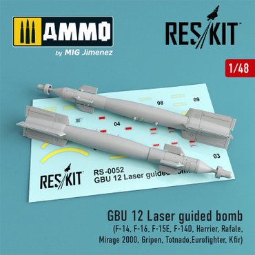 MIG AMMO CGRS48-0052 1대48 GBU12 폭탄 - 2개 포함- F-14, F-16, F-15E, F-14D, 해리어, 라팔, 미라지 2000, 그리펜, 토네이도,타이푼, 크피르