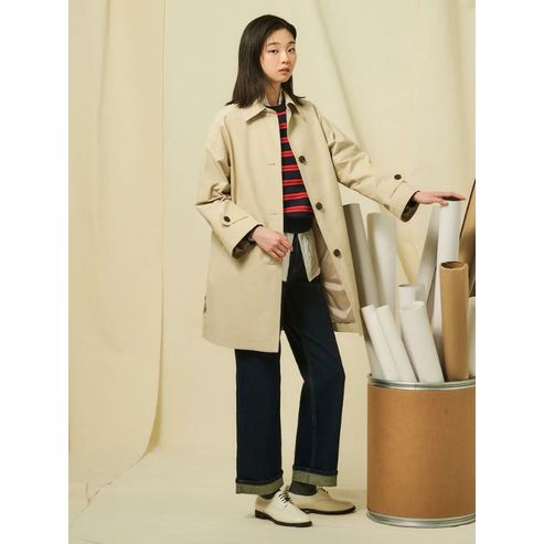 빈폴레이디스 25SS A라인 미디엄 맥 코트 - 베이지 BF523TC04A