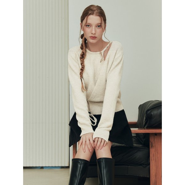 [7컬러] 울 블렌딩 랩 스웨터