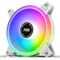 이지팹EZDIY-FAB 120mm 화이트 프레임 ARGB PWM PC 케이스 팬 - 1개