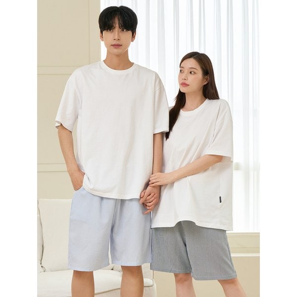 유리 스트라이프 5부 파자마바지 남여공용 여름잠옷 홈웨어 5colors