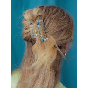 Twinkle square hair claw(Clear green)