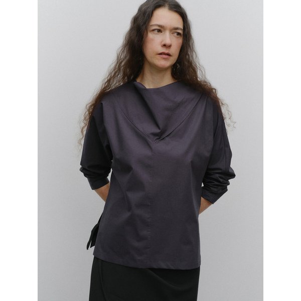 scarf blouse_purple navy