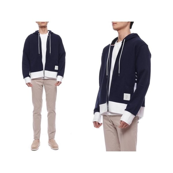 25SS 남성 사선 스트라이프 후드집업 (MJT517A 03037 415 25S)