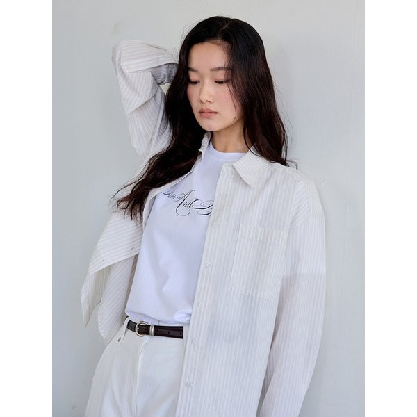 Classic Striped Shirt (Beige)