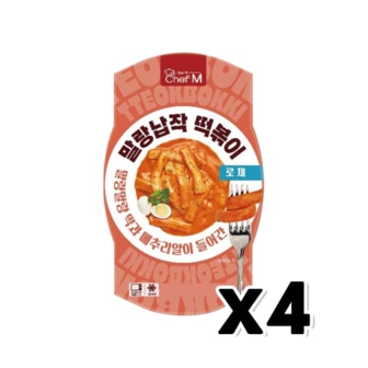  쉐프엠 말랑납작떡볶이 로제 간편즉석조리 240g x 4개