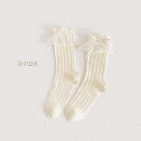 여아 양말 유아동 주니어 키즈 프릴레이스 중목 삭스 3종세트 패션양말 어린이집 유치원 생일선물