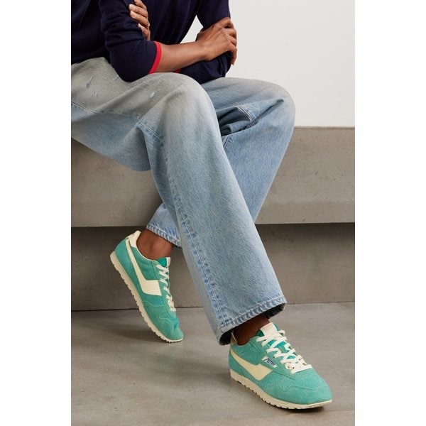 오트리 윈드스핀 가죽 트리밍 스웨이드 스니커즈 46376663162980755