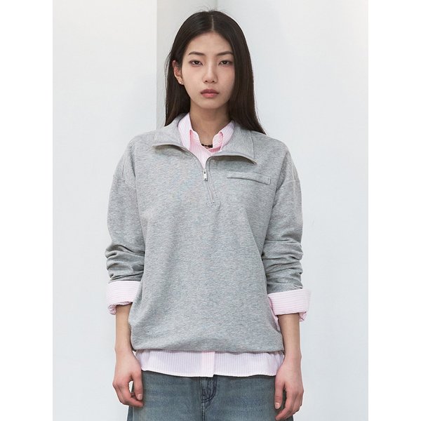 언발란스 테리 하프 집업 [melange gray]