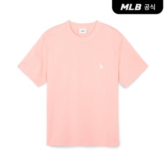 MLB [코리아공식]베이직 스몰로고 반팔 티셔츠 LA (L.Coral)