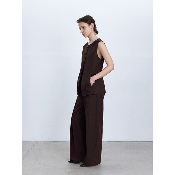 LINEN LONG PANTS SET UP