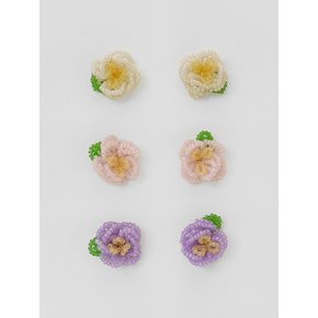 leaf flower beads earrings (3colors)