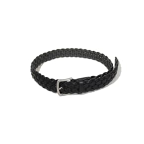 REAL LEATHER MESH BELT black