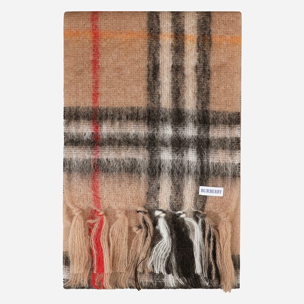 [시흥점] 5F 8112967 B9719 체크 모헤어 울 머플러 샌드